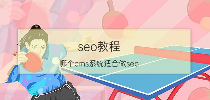 seo教程 哪个cms系统适合做seo？